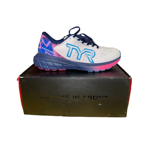 TYR Women's Athletic Shoes - White, Blue, Pink - Picture 2 of 5